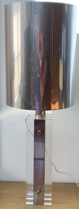 RARE Authentic Karl Springer Lucite Lamp Light Mid Century Regency Hollis Style 2
