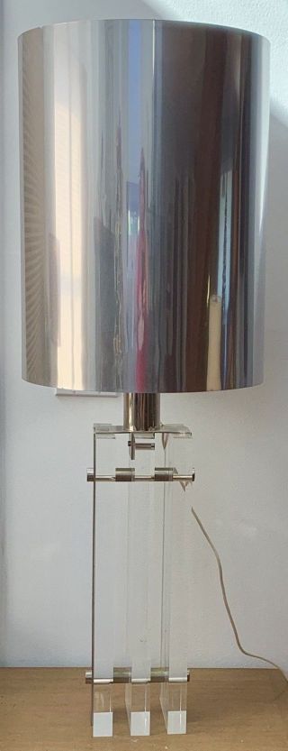 RARE Authentic Karl Springer Lucite Lamp Light Mid Century Regency Hollis Style 5