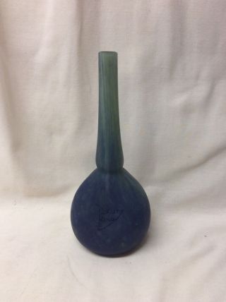 8.  75 " Antique Daum (nancy,  France) French Glass Art Nouveau Vase Bluegreen