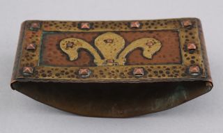 Antique Arts & Crafts Hammered Copper & Brass Inkwell,  Blotter,  Letter Opener NR 11