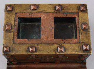 Antique Arts & Crafts Hammered Copper & Brass Inkwell,  Blotter,  Letter Opener NR 8