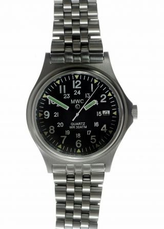 Mwc U.  S Pattern 1000ft/300m Water Resistant Military Watch On Steel Bracelet