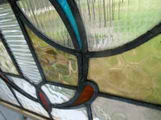 PLA - M 136 Older English Leaded Stain Glass Window F/England Reframed 5