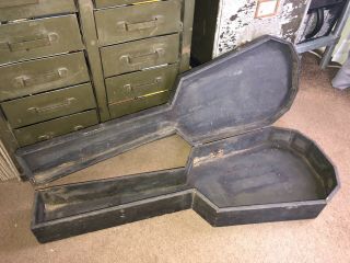 Old Antique Civil War Era Period Wood Parlor Guitar Case Coffin Style Gettysburg 2