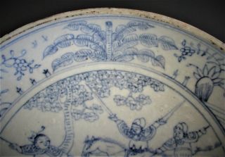 Large Antique Chinese Ming Dynasty Porcelain Bowl 10