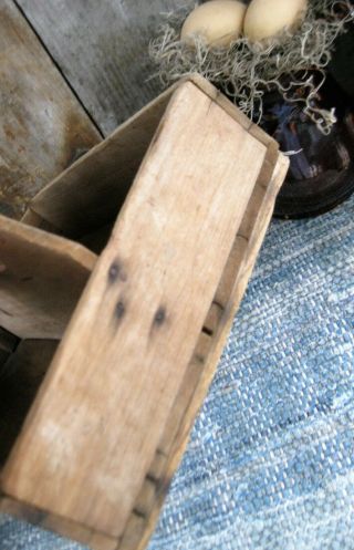 Early Antique Wood Tote Surface 6