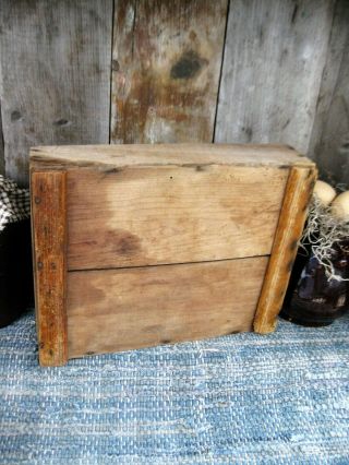 Early Antique Wood Tote Surface 8
