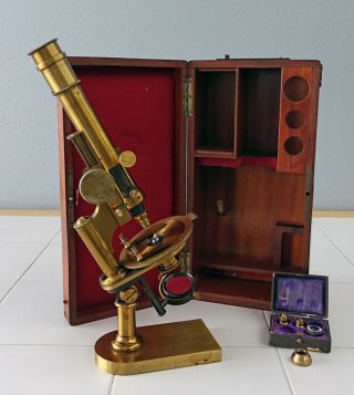 Emile Bertrand Paris Antique Brass Very Early Petrographic Polarizing Microscope