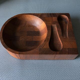 Mid - Century Modern Teak DUNHILL Pipe Holder Bowl Dresser Organizer 1960s 1970s 5