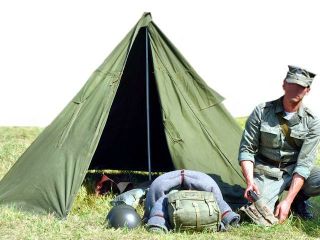 Nos Military Tent 2 - Person - X2 Poncho Laavu Shelter Tarp Half Tipi Polish Army