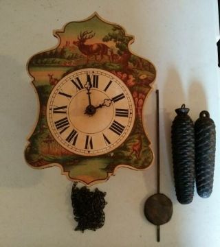 Antique 19th Century Black Forest Germany Wall Clock