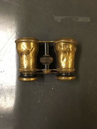 Antique US CIVIL WAR FIELD GLASS BINOCULARS SIGNAL GLASSES made of brass nickel. 3