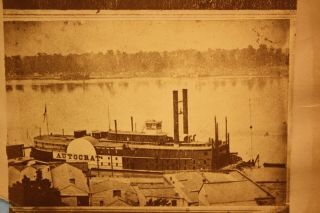 CIVIL WAR PHOTO - Gen.  Ellet ' s Steamboat Flagship AUTOCRAT at Vicksburg 4