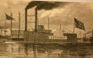 CIVIL WAR PHOTO - Gen.  Ellet ' s Steamboat Flagship AUTOCRAT at Vicksburg 6
