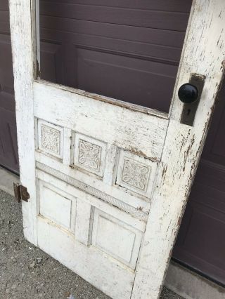 Antique Vintage Victorian Style Exterior Wood Door With Hardware
