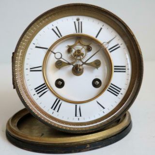 Good Antique French Bell Strike Clock Movement Visible Escapement S,  Marti