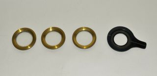 3 x brass rings with lenses for microscope? 2