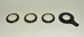 3 x brass rings with lenses for microscope? 3