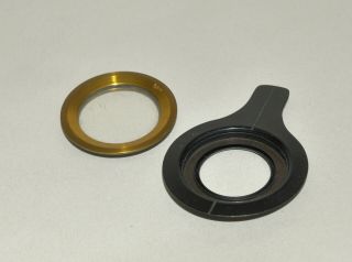 3 x brass rings with lenses for microscope? 5