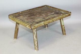 A Rare 19th C Table Top Sorting Table Applied Lip Edge In Old Apple Green Paint