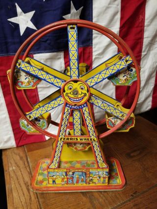 Vintage J.  Chein & Co.  Hercules Ferris Wheel Tin Toy