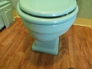 Vintage American Standard Ming or Green Toilet 1950’s Mid Century Art Deco 3