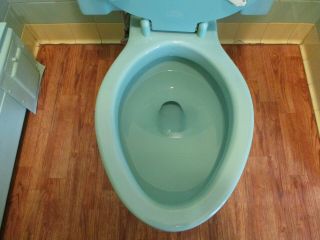 Vintage American Standard Ming or Green Toilet 1950’s Mid Century Art Deco 7