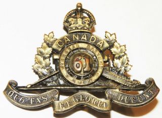WW1 CEF 61st Overseas Field Battery RCA Canadian Artillery Lethbridge cap badge 10