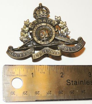 WW1 CEF 61st Overseas Field Battery RCA Canadian Artillery Lethbridge cap badge 12