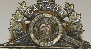 WW1 CEF 61st Overseas Field Battery RCA Canadian Artillery Lethbridge cap badge 3
