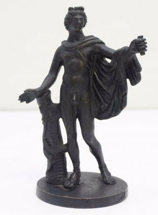 Antique Grant Tour Apollo Belvedere Miniture Bronze Statue