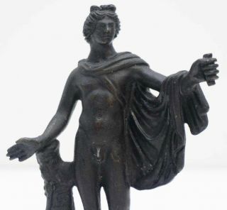 Antique Grant Tour Apollo Belvedere Miniture Bronze Statue 2
