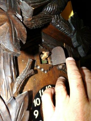 ANTIK BLACK FOREST CUCKOO CLOCK WITH WOOD BOARD MOVEMENT FOR A A RESTAURATION 10