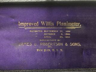 Antique Improved Willis Planimeter 1901 James Robertson & Sons York USA 2