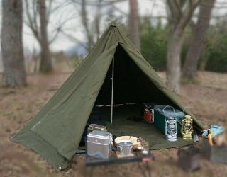 Polish Army Nos Military Laavu Tent 2 Person 2x Poncho Shelter Tarp Half Tipi S1