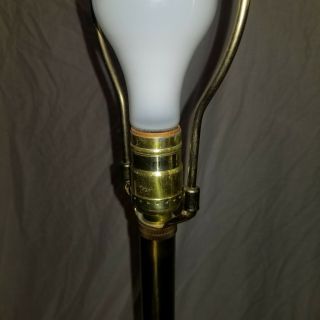 Vintage Heavy Stiffel Ostrich Egg Shape Porcelain Brass Table Lamp EXC 10