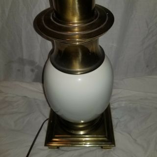 Vintage Heavy Stiffel Ostrich Egg Shape Porcelain Brass Table Lamp EXC 6