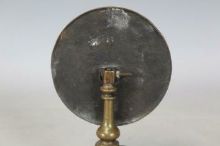 A RARE LATE 18TH C BRASS CANDLE REFLECTOR IN THE SHAPE OF A TILT TOP TEA TABLE 7