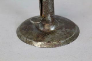 A GREAT EARLY 19TH C ROLLED IRON HOGSCRAPER CANDLESTICK IN OLD POLISHED SURFACE 3