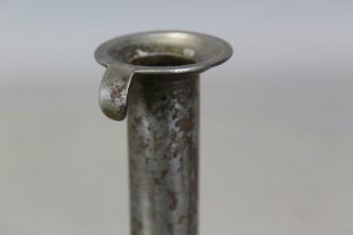 A GREAT EARLY 19TH C ROLLED IRON HOGSCRAPER CANDLESTICK IN OLD POLISHED SURFACE 8
