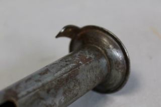 A GREAT EARLY 19TH C ROLLED IRON HOGSCRAPER CANDLESTICK IN OLD POLISHED SURFACE 9