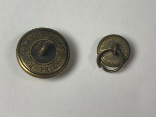 2 Virginia civil war buttons 1 large (Horstman) 1 small (Scovill) 2