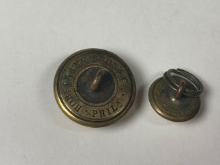 2 Virginia civil war buttons 1 large (Horstman) 1 small (Scovill) 3