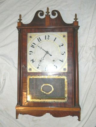 Antique Eli Terry Pillar & Scroll Clock 1818 " Rare "