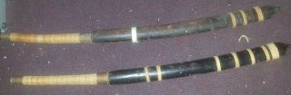 2 Vintage Montagnards Sword & Wooden Sheath Bring Back Souvenir From Vietnam War