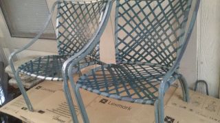 Pr Mid Century Modern Brown Jordan Aluminum Outdoor Deck Furniture Lounge Chairs