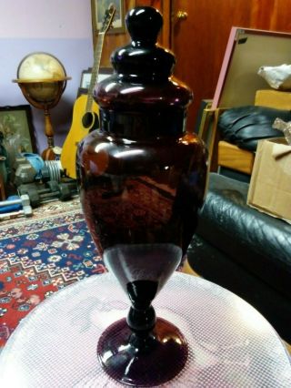 Vintage Apothecary Amethyst Drug Store Candy Jar 12 1/2 " Tall