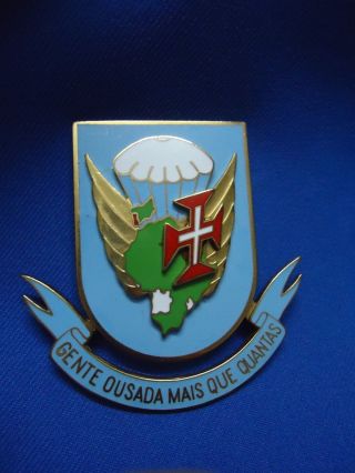 Portugal Angola Africa War Paratroopers Parachute Gente Ousada Badge 72mm
