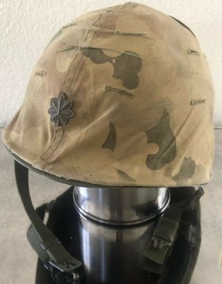 Wwii Us Army Vietnam Camouflage Helmet Liner Cover Steinberg Major M1 Front Seam