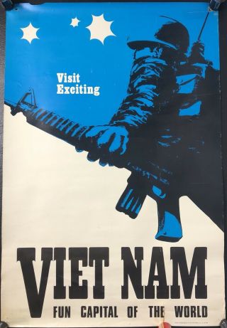 Wartime Poster Come Visit Exciting Vietnam,  Fun Capital Of The World Vtg